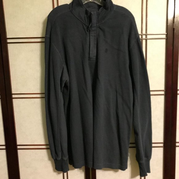 Men's IZOD Luxury Sport Bluish Grey, Ribbed, 1/4 zip, Pullover, Size XL - Picture 2 of 8